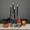 9.5" Solid Black LED Flickering Flameless Halloween Taper Candles, 4ct.